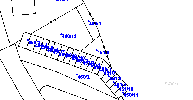 Parcela st. 461/1 v KÚ Horní Litvínov, Katastrální mapa