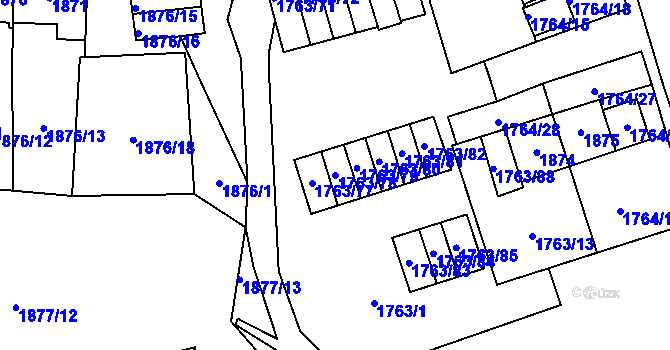 Parcela st. 1763/78 v KÚ Horní Litvínov, Katastrální mapa