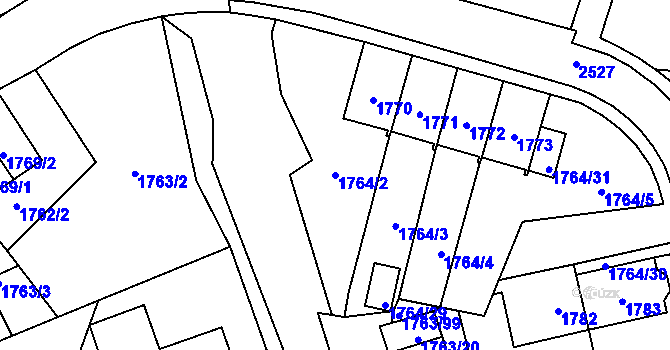 Parcela st. 1764/2 v KÚ Horní Litvínov, Katastrální mapa