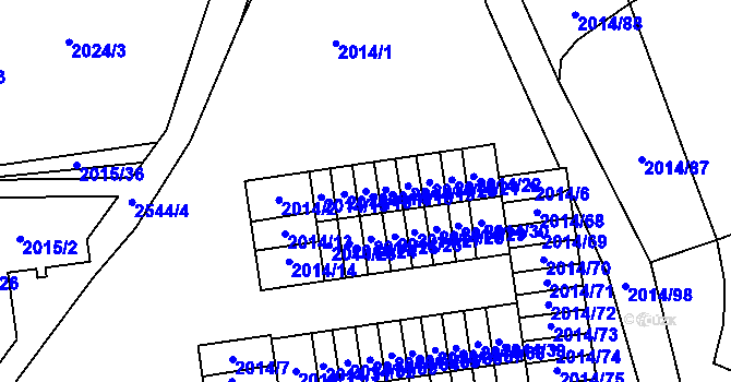 Parcela st. 2014/17 v KÚ Horní Litvínov, Katastrální mapa