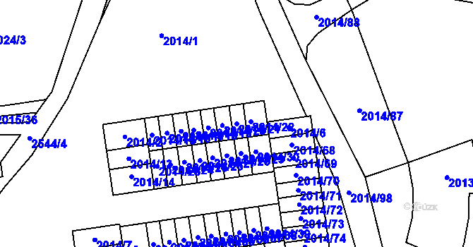 Parcela st. 2014/21 v KÚ Horní Litvínov, Katastrální mapa