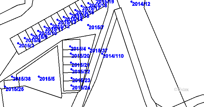 Parcela st. 2014/110 v KÚ Horní Litvínov, Katastrální mapa