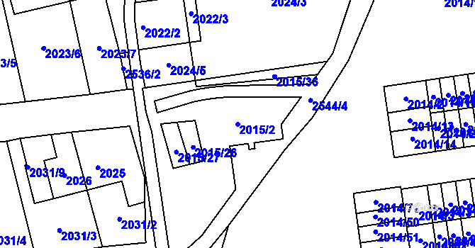 Parcela st. 2015/2 v KÚ Horní Litvínov, Katastrální mapa