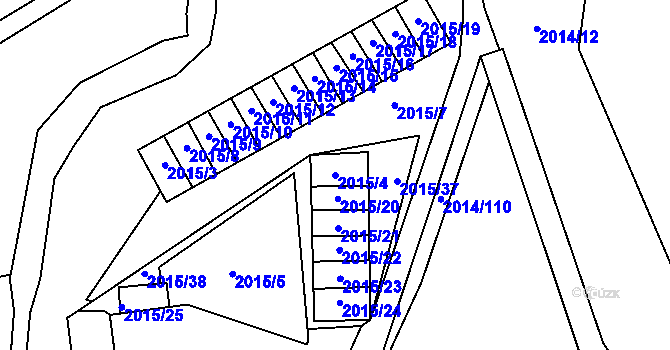 Parcela st. 2015/4 v KÚ Horní Litvínov, Katastrální mapa