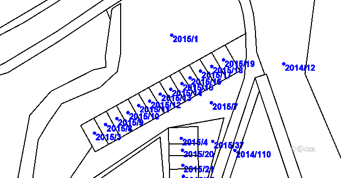 Parcela st. 2015/14 v KÚ Horní Litvínov, Katastrální mapa