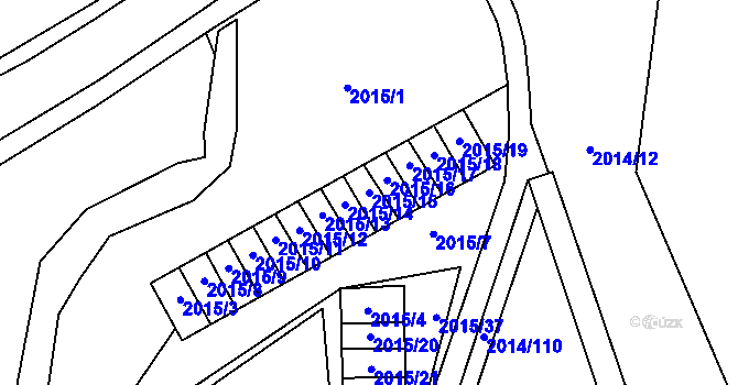 Parcela st. 2015/15 v KÚ Horní Litvínov, Katastrální mapa