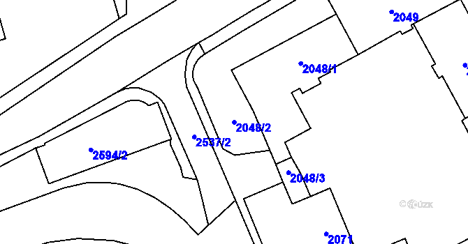 Parcela st. 2048/2 v KÚ Horní Litvínov, Katastrální mapa