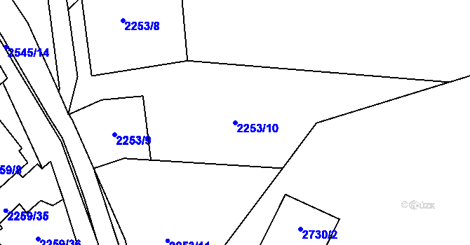 Parcela st. 2253/10 v KÚ Horní Litvínov, Katastrální mapa