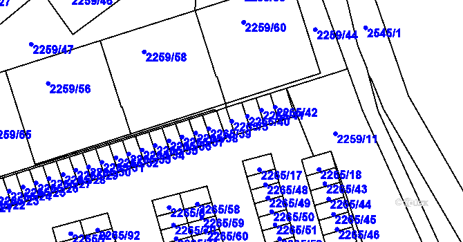 Parcela st. 2265/5 v KÚ Horní Litvínov, Katastrální mapa