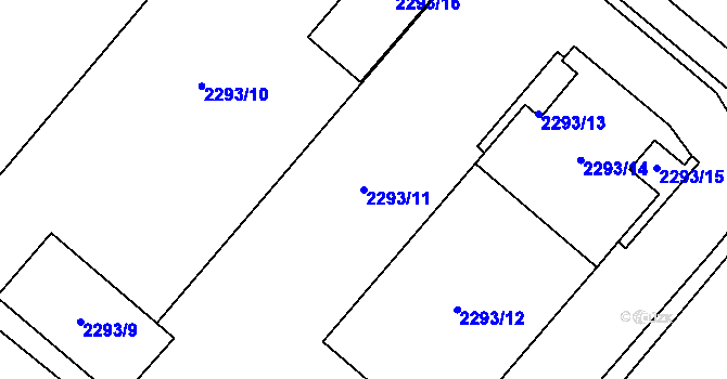 Parcela st. 2293/11 v KÚ Horní Litvínov, Katastrální mapa