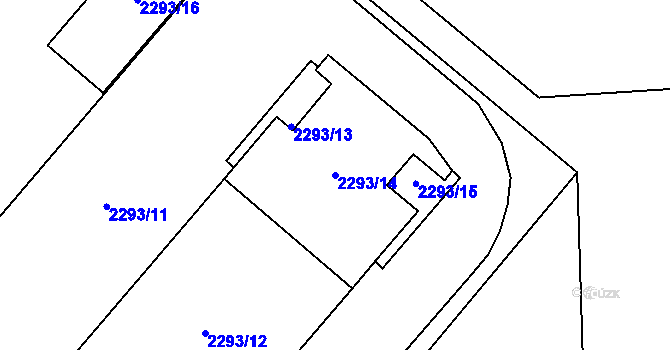 Parcela st. 2293/14 v KÚ Horní Litvínov, Katastrální mapa