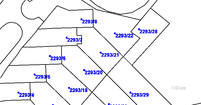 Parcela st. 2293/21 v KÚ Horní Litvínov, Katastrální mapa