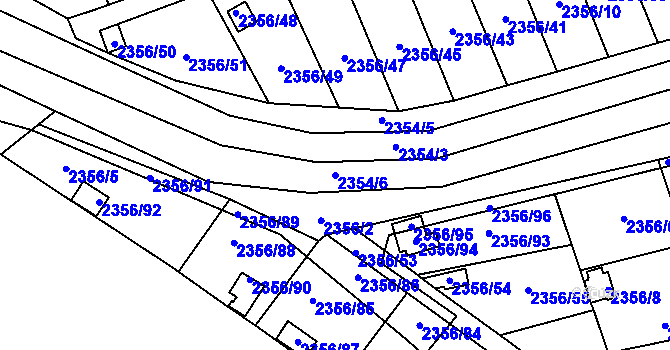 Parcela st. 2354/6 v KÚ Horní Litvínov, Katastrální mapa