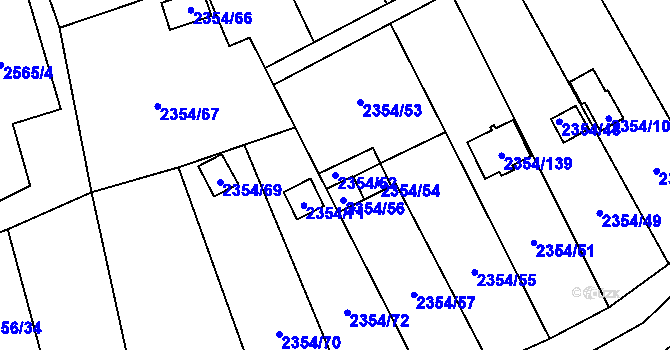 Parcela st. 2354/52 v KÚ Horní Litvínov, Katastrální mapa
