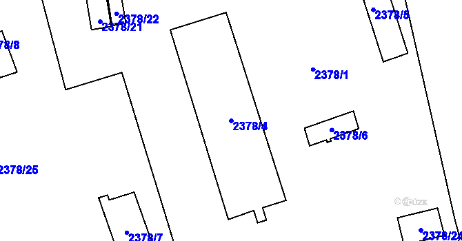 Parcela st. 2378/4 v KÚ Horní Litvínov, Katastrální mapa