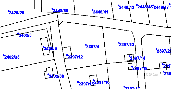 Parcela st. 2397/4 v KÚ Horní Litvínov, Katastrální mapa