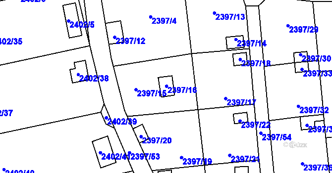 Parcela st. 2397/16 v KÚ Horní Litvínov, Katastrální mapa