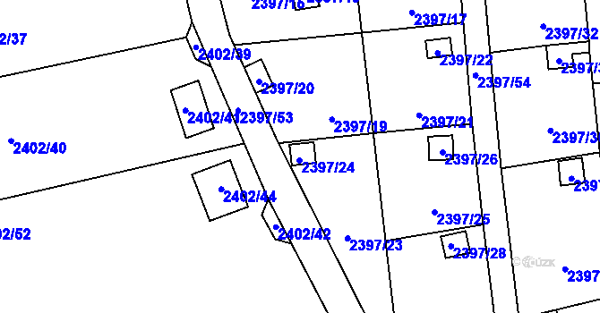 Parcela st. 2397/24 v KÚ Horní Litvínov, Katastrální mapa