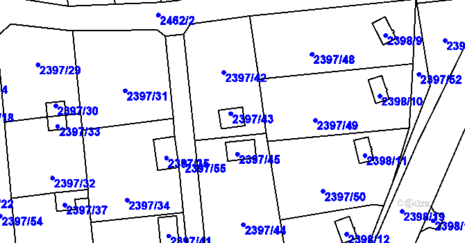 Parcela st. 2397/43 v KÚ Horní Litvínov, Katastrální mapa