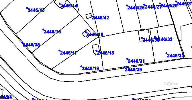 Parcela st. 2446/18 v KÚ Horní Litvínov, Katastrální mapa