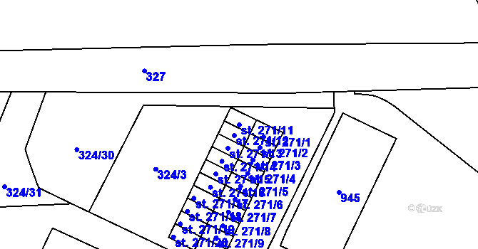 Parcela st. 271/11 v KÚ Dolní Litvínov, Katastrální mapa