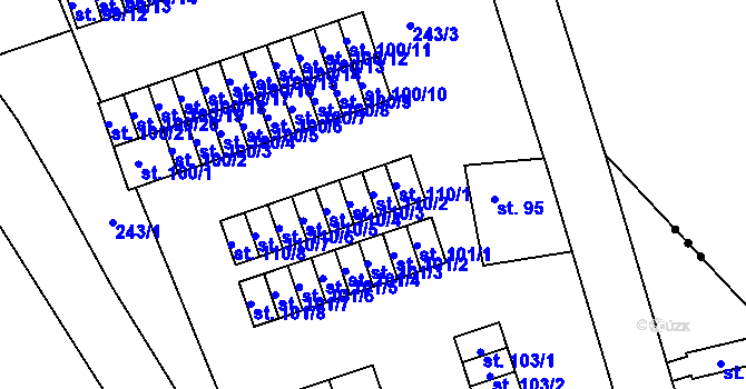 Parcela st. 110/2 v KÚ Šumná u Litvínova, Katastrální mapa