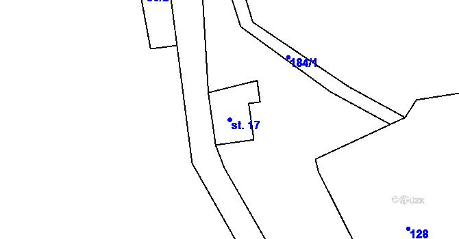 Parcela st. 17 v KÚ Lounice, Katastrální mapa