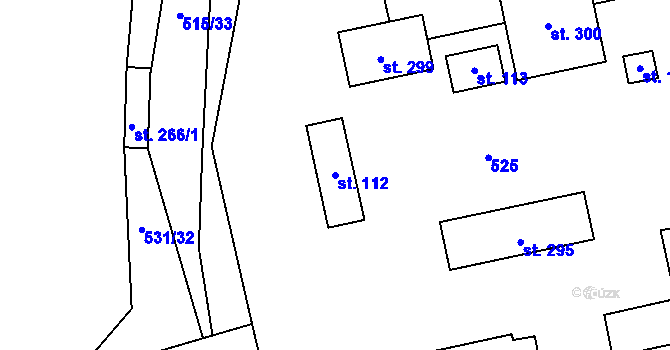 Parcela st. 112 v KÚ Růžodol, Katastrální mapa