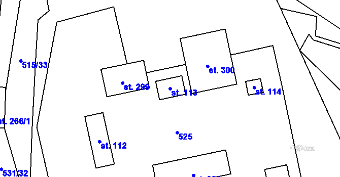 Parcela st. 113 v KÚ Růžodol, Katastrální mapa