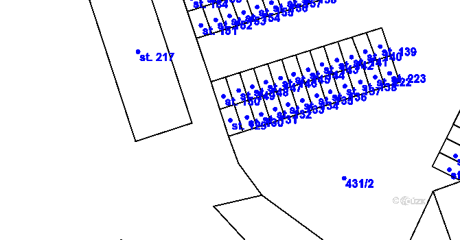 Parcela st. 129 v KÚ Růžodol, Katastrální mapa