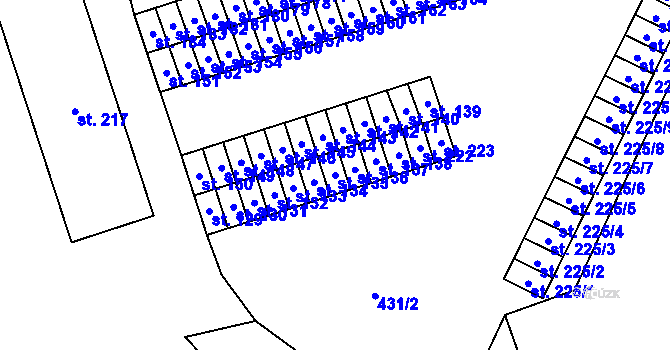 Parcela st. 135 v KÚ Růžodol, Katastrální mapa