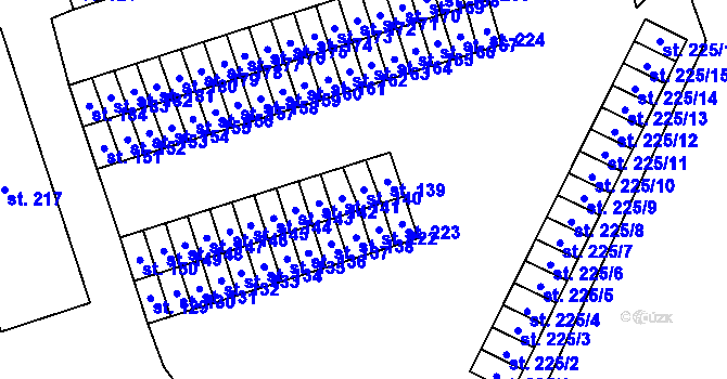 Parcela st. 140 v KÚ Růžodol, Katastrální mapa