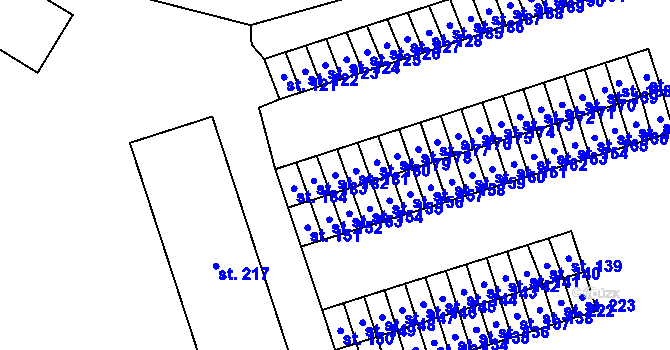 Parcela st. 182 v KÚ Růžodol, Katastrální mapa