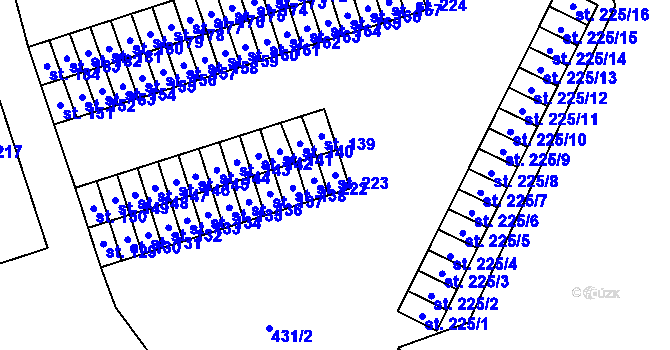 Parcela st. 223 v KÚ Růžodol, Katastrální mapa