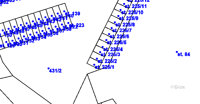 Parcela st. 225/3 v KÚ Růžodol, Katastrální mapa