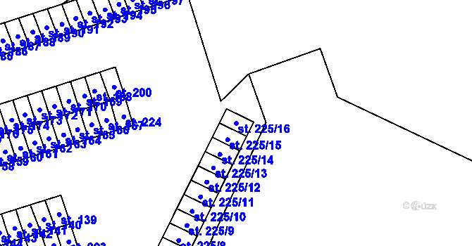 Parcela st. 225/16 v KÚ Růžodol, Katastrální mapa