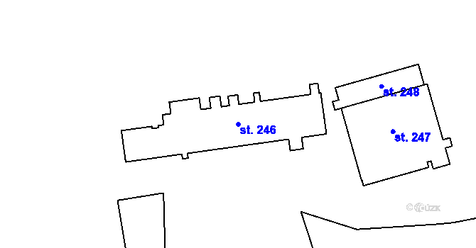 Parcela st. 246 v KÚ Růžodol, Katastrální mapa