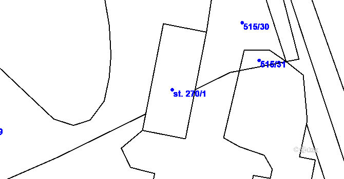 Parcela st. 270/1 v KÚ Růžodol, Katastrální mapa