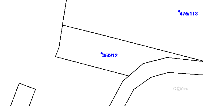 Parcela st. 350/12 v KÚ Růžodol, Katastrální mapa