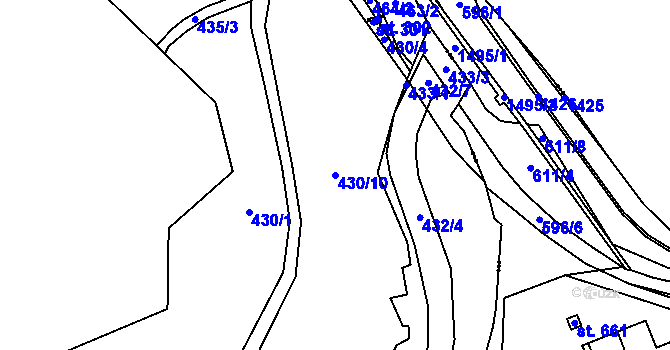 Parcela st. 430/10 v KÚ Růžodol, Katastrální mapa