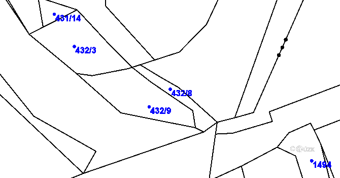 Parcela st. 432/8 v KÚ Růžodol, Katastrální mapa