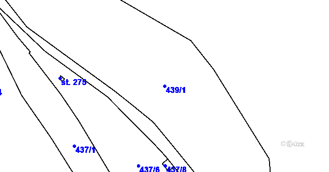 Parcela st. 439/1 v KÚ Růžodol, Katastrální mapa