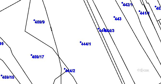Parcela st. 444/1 v KÚ Růžodol, Katastrální mapa
