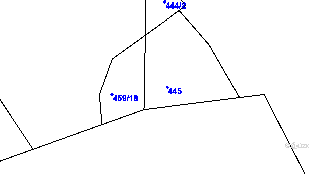 Parcela st. 445 v KÚ Růžodol, Katastrální mapa