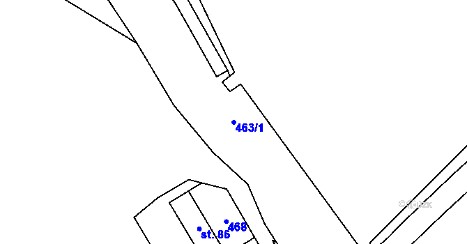 Parcela st. 463/1 v KÚ Růžodol, Katastrální mapa