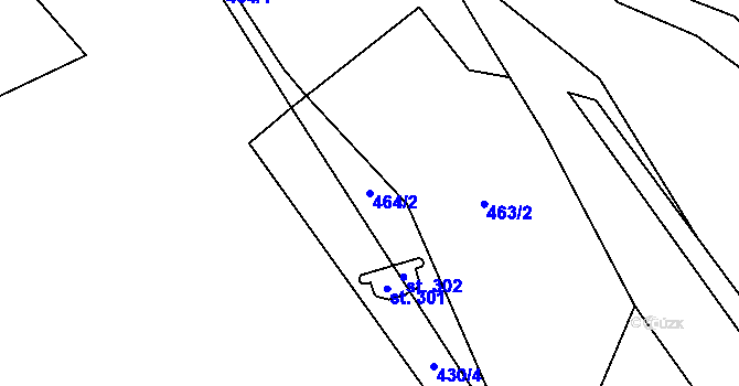 Parcela st. 464/2 v KÚ Růžodol, Katastrální mapa