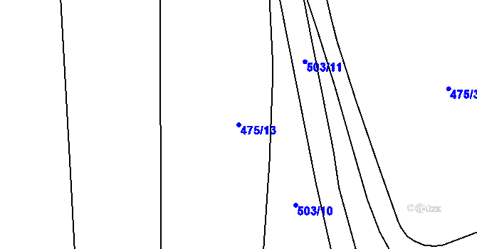 Parcela st. 475/13 v KÚ Růžodol, Katastrální mapa