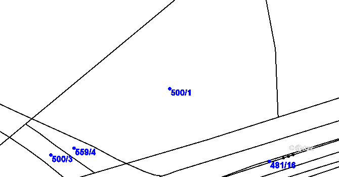 Parcela st. 500/1 v KÚ Růžodol, Katastrální mapa