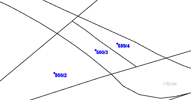 Parcela st. 500/3 v KÚ Růžodol, Katastrální mapa