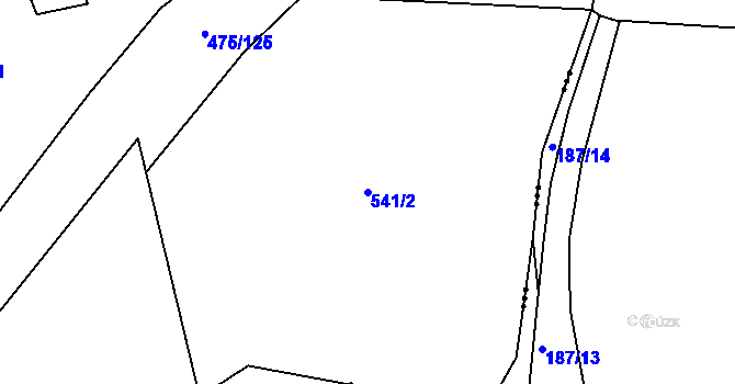 Parcela st. 541/2 v KÚ Růžodol, Katastrální mapa